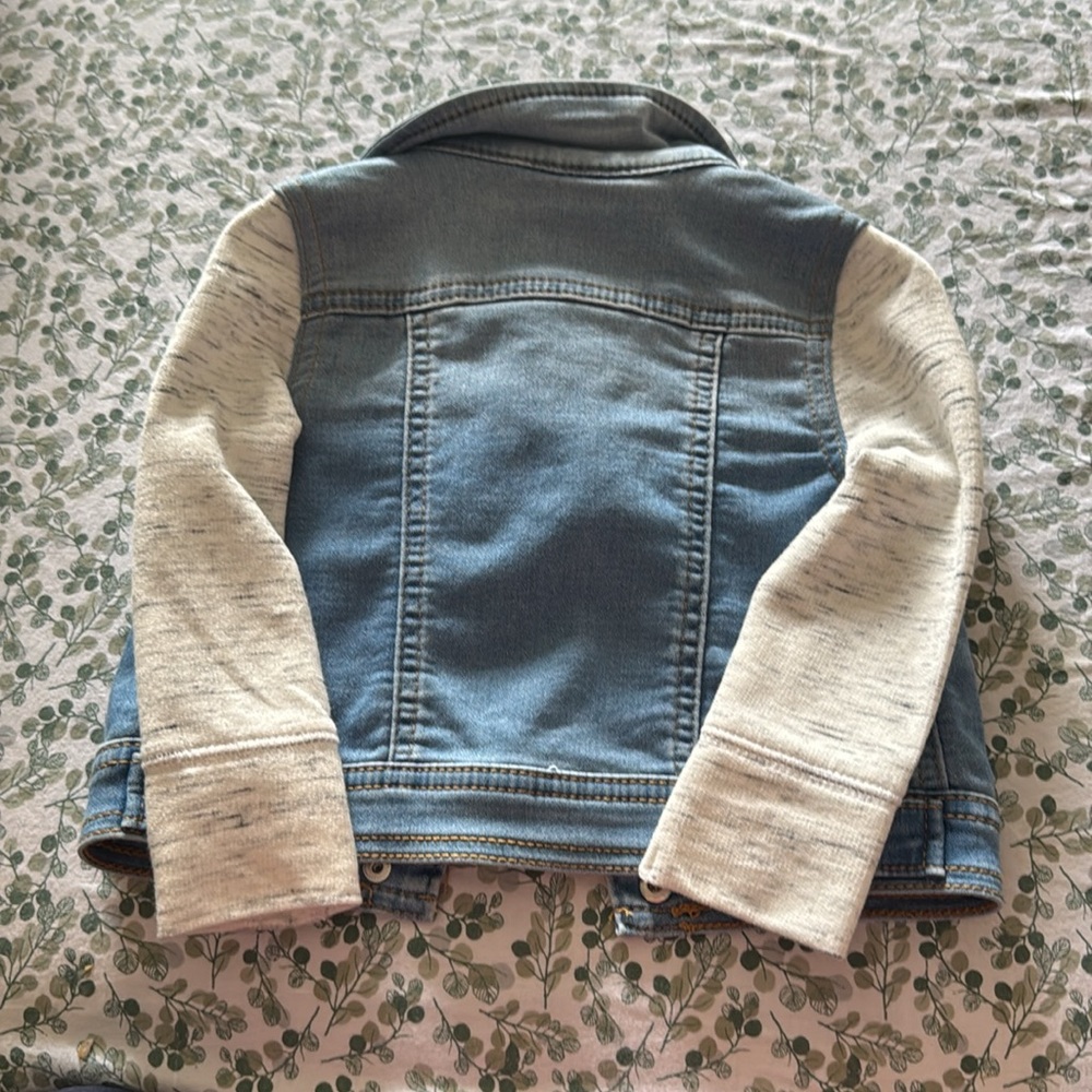Cat & Jack Toddler Denim and Gray Cat Hooded Jacket - 18 months - Picture 2 of 3